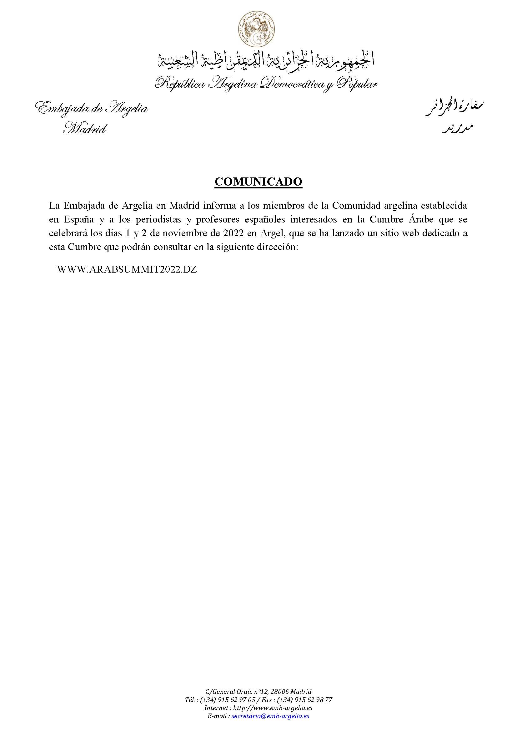 Comunicado 2022